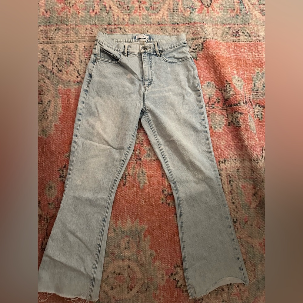 Loft flare cropped jeans light wash